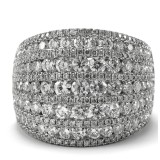 Wide Pave set Diamond Ring 3.18CT TW