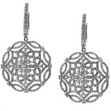 2 1/3 CT Diamond Drop Earrings 18Kt White gold 