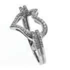 0.25 Cts. 14K White Gold Diamond Heart Cocktail Ring
