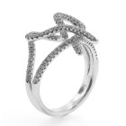0.65 Cts. 18K White Gold Diamond Ribboned Heart