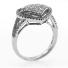 1.31 Cts. 14K White Gold Diamond Filled Heart Ring