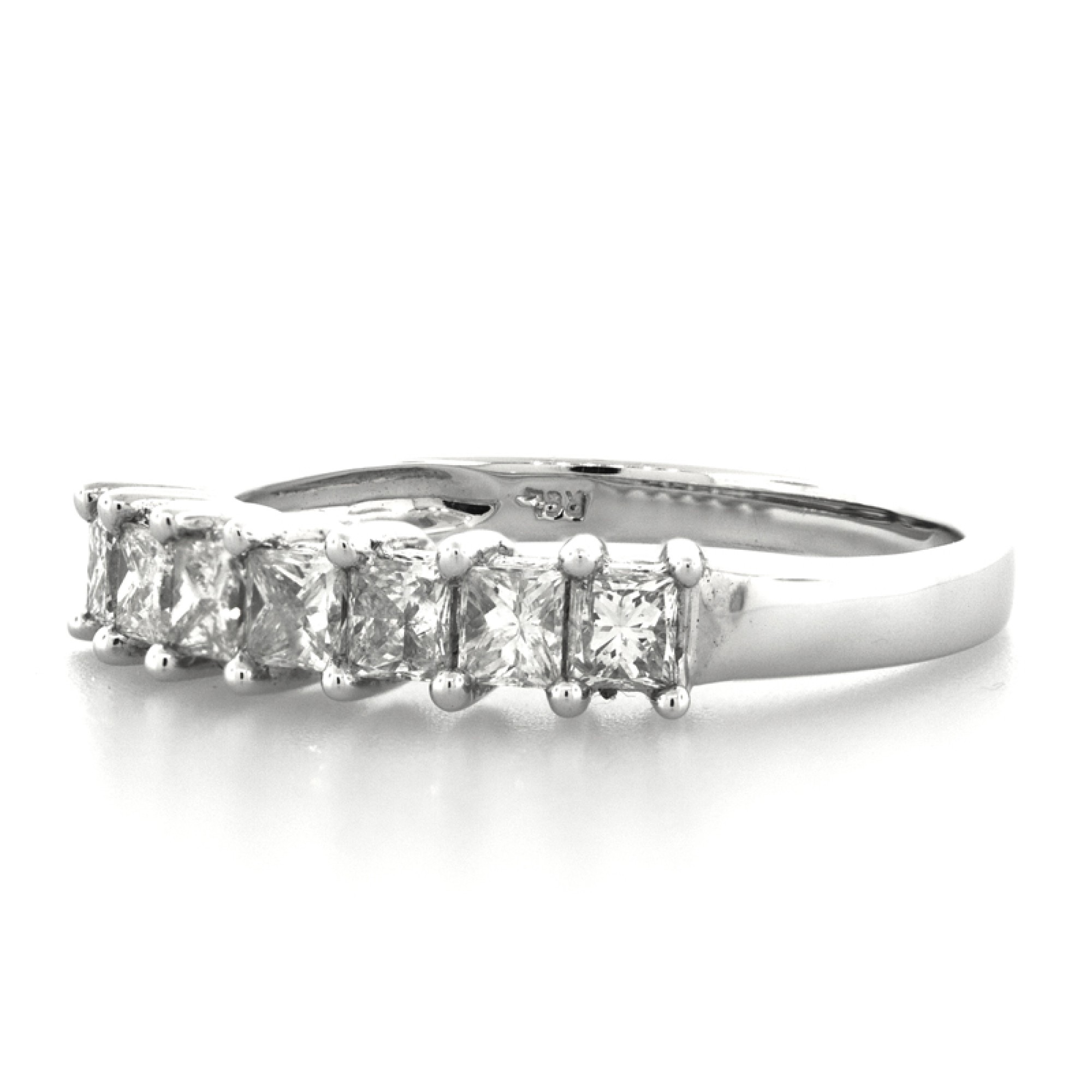 7 Stone Common Prong Princess Cut Diamond Wedding Band Cheap Diamond