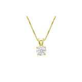 0.75CT Round Diamond Solitaire Pendant  14Kt Yellow Gold
