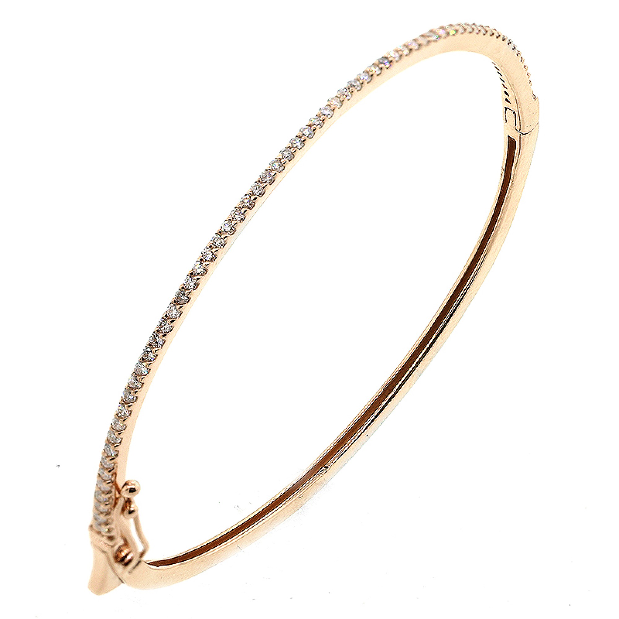0.68 Diamond Bangle Bracelet set in 14K Rose Gold,Cheap Diamond
