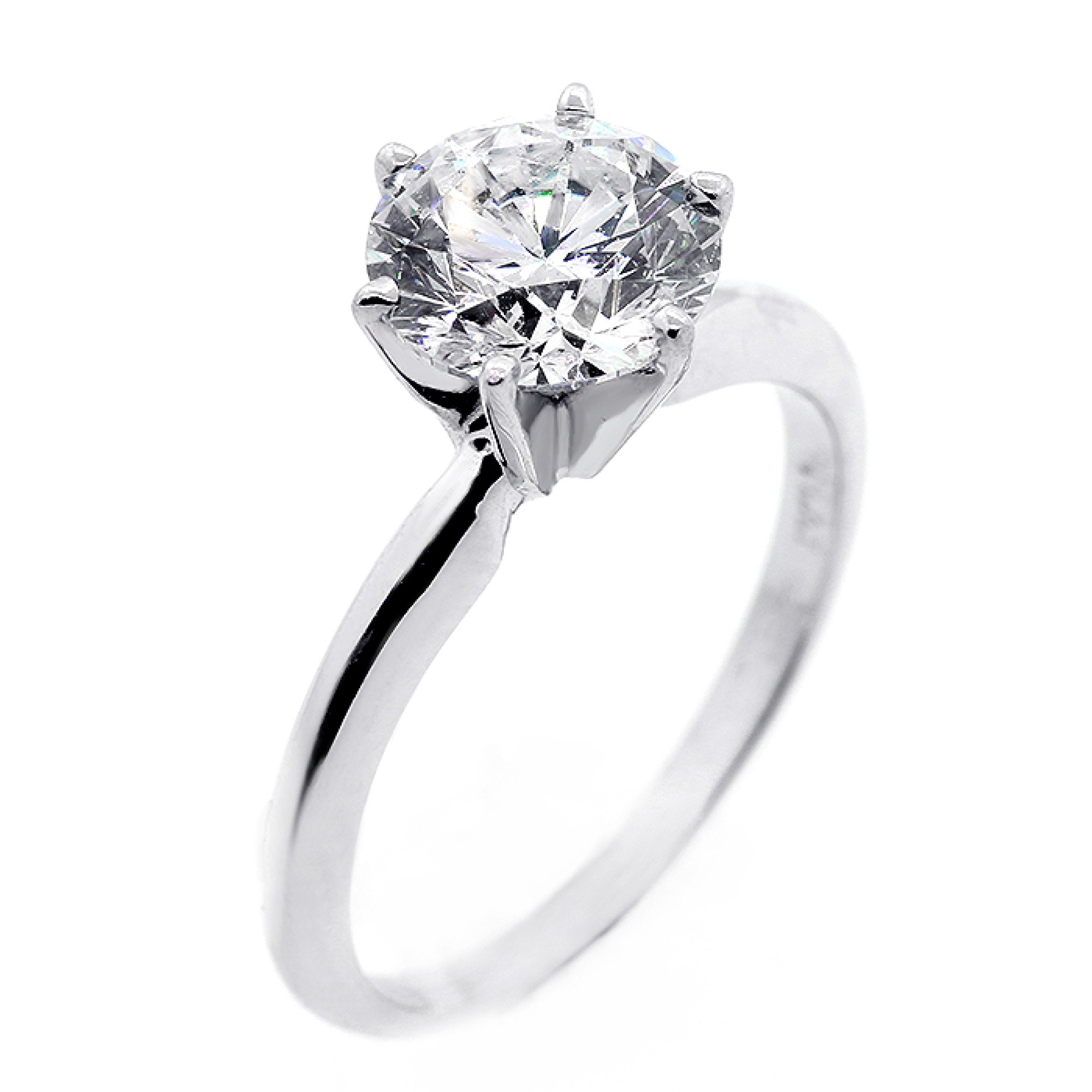 1.58 CTS ROUND CUT DIAMOND SOLITAIRE ENGAGEMENT RING SET IN 14K WHITE