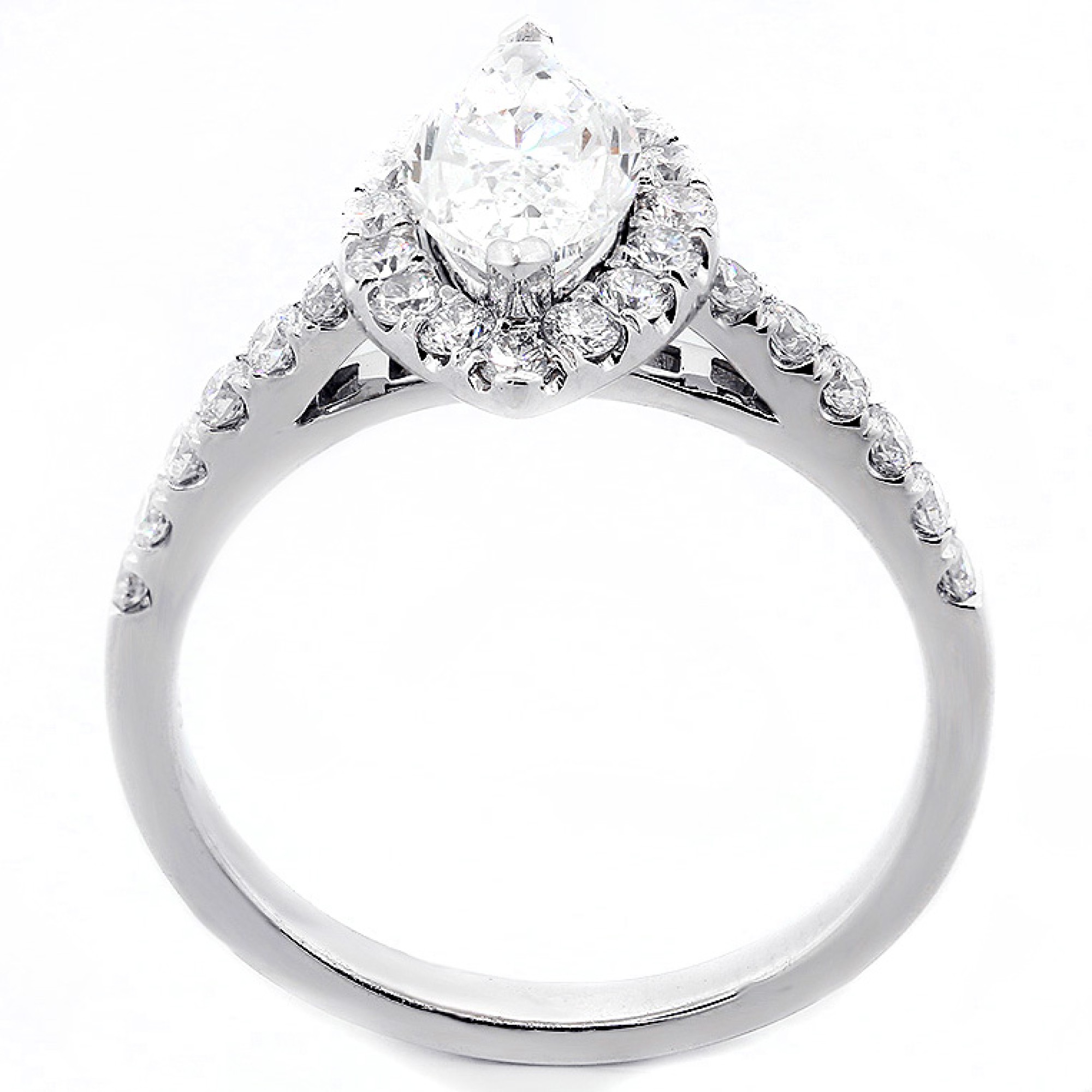 1.00CT MARQUEE CUT DIAMOND ENGAGEMENT RING SET IN 18K WHITE GOLD ,Cheap