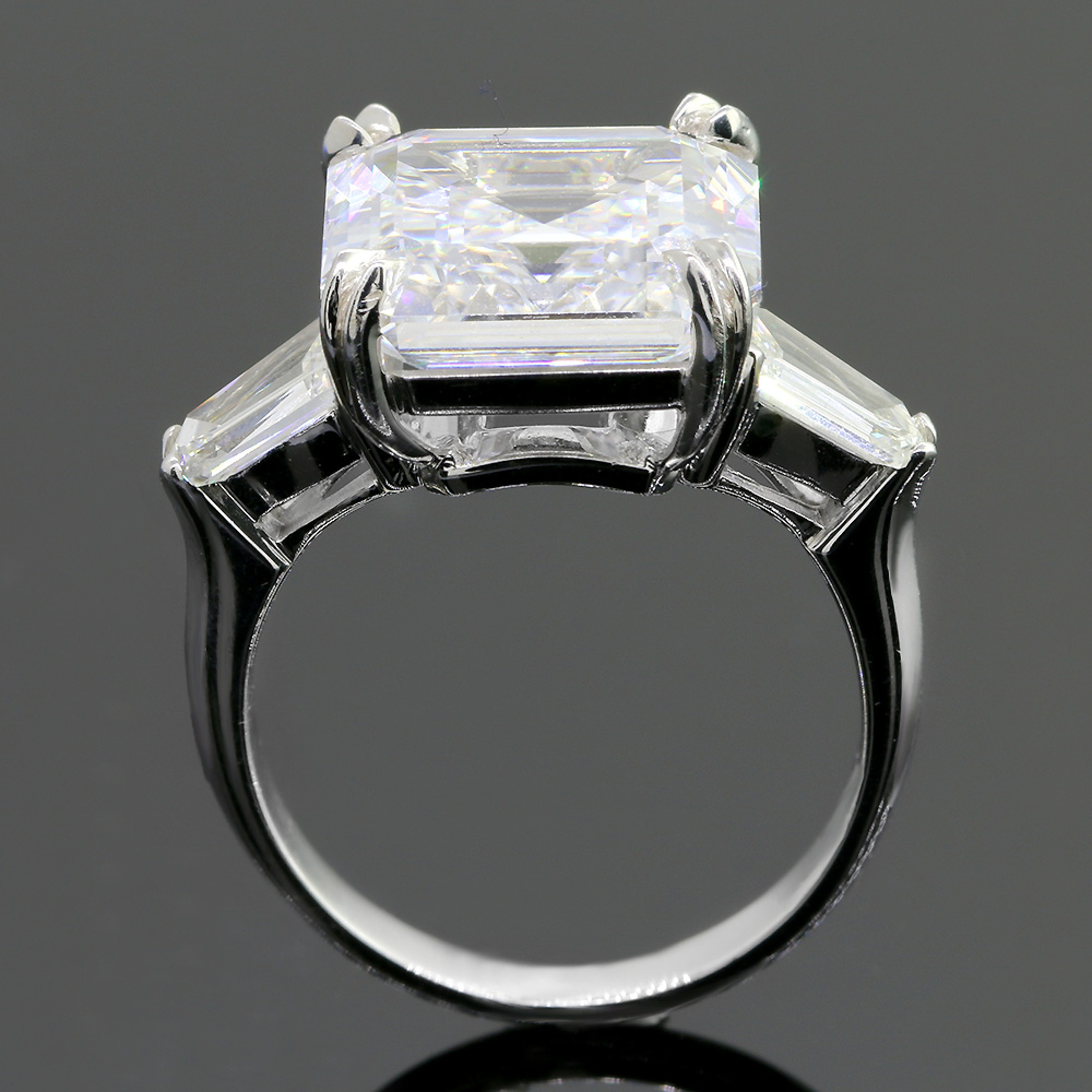 12.02ctw Asscher/Emerald Cut Diamond PLATINUM Ring,Cheap Diamond