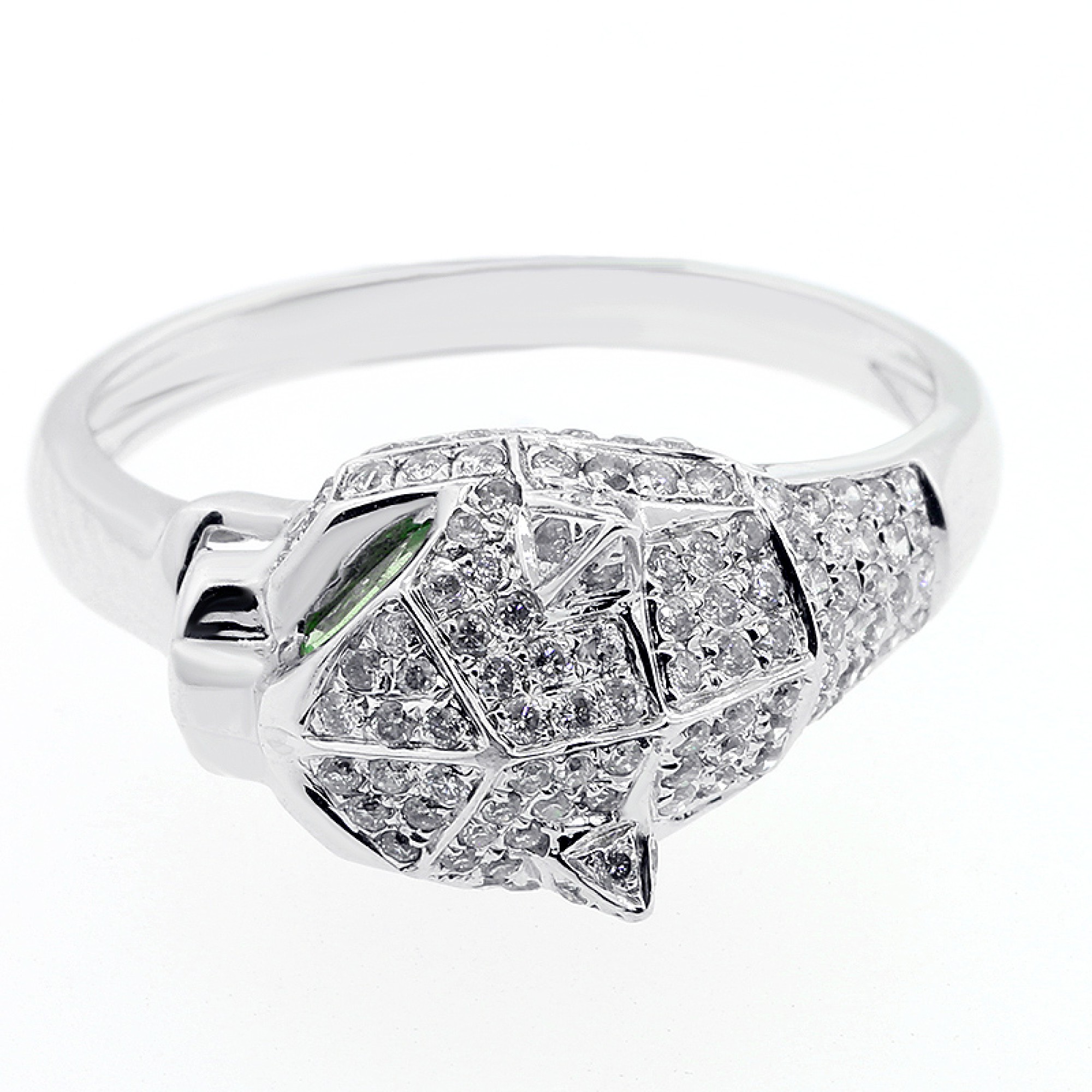 0.71 CTS DIAMOND COCKTAIL RING SET IN 14 K WHITE GOLD ,Cheap Diamond