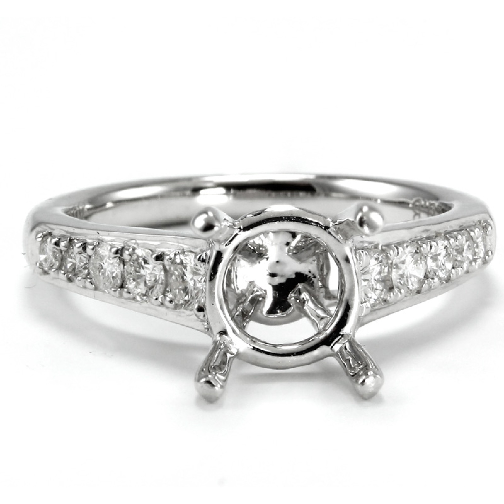 Chanel Bead 4 Prong Diamond Engagement Ring setting,Cheap Diamond