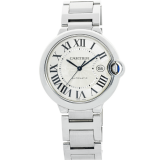 Cartier Ballon Bleu 28mm Silver Roman Steel Watch W69012Z4 3001