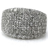 Wide 9 Row Pave set Diamond Ring 3.32CT TW