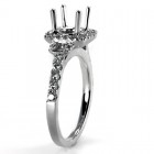 Micropave with Cushion shape Halo Diamond Engagement Ring Setting 