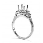 Micropave with Cushion shape Halo Diamond Engagement Ring Setting 