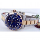 Rolex Submariner Two Tone Blue Dial Automatic Watch