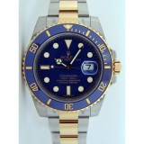 Rolex Submariner Two Tone Blue Dial Automatic Watch