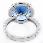 5 Cts Blue Aquamarine Fancy Ring set in 18K White Gold