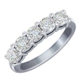 5 Stone Shared prong Diamond Wedding band