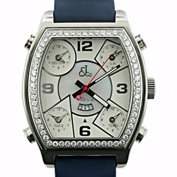 Jacob & Co 5 Time Zone White Face 3.25Ct Diamond Watch