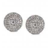 18KT White Gold Micro Pave Diamond Circle Earrings 3.94CT TW