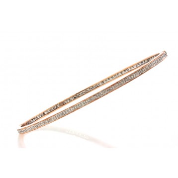 0.71Cts Rose Gold Diamond Bangle Bracelet