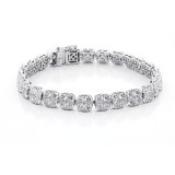 17.57 Ctw Tennis Diamond Bracelete Set in 18K White Gold 