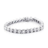 Round Cut Diamond Tennis Bracelet Set in 14K White Gold