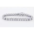 Round Cut Diamond Tennis Bracelet Set in 14K White Gold Round Cut Diamond Tennis Bracelet Set in 14K White Gold