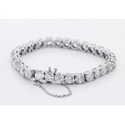 Round Cut Diamond Tennis Bracelet Set in 14K White Gold Round Cut Diamond Tennis Bracelet Set in 14K White Gold