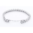 Round Cut Diamond Tennis Bracelet Set in 14K White Gold Round Cut Diamond Tennis Bracelet Set in 14K White Gold