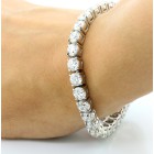 Round Cut Diamond Tennis Bracelet Set in 14K White Gold Round Cut Diamond Tennis Bracelet Set in 14K White Gold