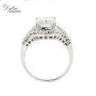 4.41 Cts Cushion Cut Diamond Engagement Ring set in 18K White Gold