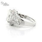 4.41 Cts Cushion Cut Diamond Engagement Ring set in 18K White Gold
