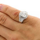 4.41 Cts Cushion Cut Diamond Engagement Ring set in 18K White Gold