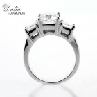 3.01 Cts Three Stone Princess Cut Diamond Engagement Ring set in 14K White Gold