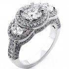 Engagement Ring Emerald Cut Diamond 3.15 Cts