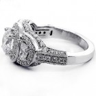 Engagement Ring Emerald Cut Diamond 3.15 Cts