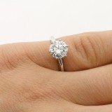1.58 CTS ROUND CUT DIAMOND SOLITAIRE ENGAGEMENT RING SET IN 14K WHITE GOLD