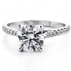 Engagement Ring , Round Brilliant cut Diamond 2.18 Cts