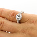 2.73 Cts. Platinum Round Cut Brilliant Diamond Engagement  Ring with Diamond Accents 