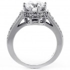 2.73 Cts. Platinum Round Cut Brilliant Diamond Engagement  Ring with Diamond Accents 