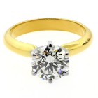 2.26 CTS BRILLIANT CUT DIAMOND ENGAGEMENT RING SET IN 14 K YELLOW GOLD