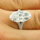 6.31 Cts Oval Cut Micro Pave Split Shank Diamond Engagement Ring Set in Platinum