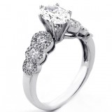1.97 Cts Oval Cut Diamond Engagement Ring set in 18K White Gold