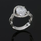 4.58 Cts.Oval Halo Engagment Rings