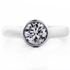 1.51 Cts Bezel Set Round Cut Diamond Engagement Ring