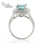 2.00 Cts Princess Cut Blue Diamond Engagement Ring Set in Double Halo in 18K White Gold 2.00 Cts Princess Cut Blue Diamond Engagement Ring Set in Double Halo in 18K White Gold