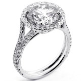 Engagement Ring , Round Brilliant cut Diamond 3.51 cts