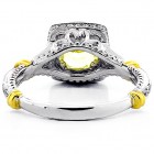 1.72 ct Fancy Yellow Cushion Cut Halo Diamond Engagement Ring