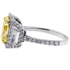 6.14 cts. Fancy Yellow Cushion Cut Diamon Set in Platinum Engagment Ring