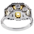 6.14 cts. Fancy Yellow Cushion Cut Diamon Set in Platinum Engagment Ring